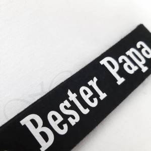 Personalisierter Schlüsselanhänger aus Filz in schwarz mit z. B. "bester Papa"/"Wunschname", Wunschtext, Bild 3