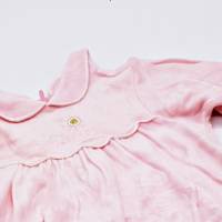 Vintage, Baby-Kleidchen, Größe 68, Schiesser tausendsassa, Samtkleid für Mädchen mit Kragen, rosa, Bild 2