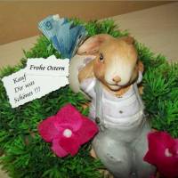 Ostern Geschenkdekoration - Osterhase im Gras - Geldgeschenk zu Ostern - Ostereier im Gras verstecken Bild 3
