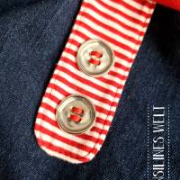 Jeans Mitwachshose mit roten Akzenten und Metallknöpfen für 0 bis zu 10 Monaten Bild 2