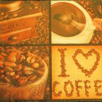 5 Servietten / Motivservietten / I Love Coffee /  Kaffee Motive  K 191 Bild 1