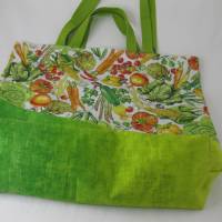 Stofftasche Gemüse aus Baumwolle mit vier Henkeln für Einkauf und Freizeit Bild 4