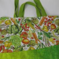 Stofftasche Gemüse aus Baumwolle mit vier Henkeln für Einkauf und Freizeit Bild 5