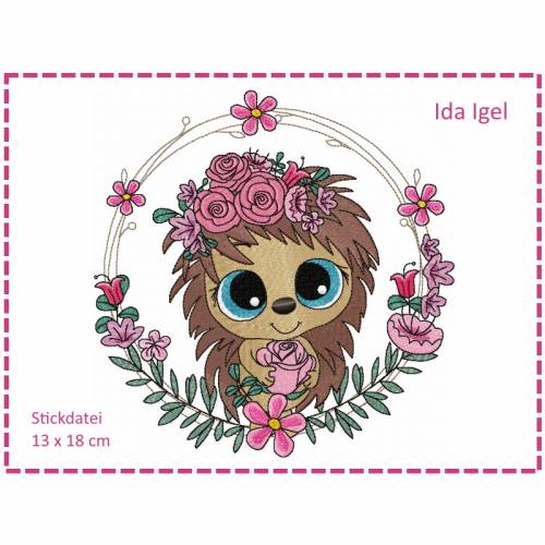 Stickdatei Ida Igel 13x18