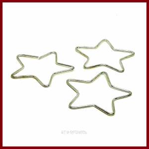 3 Metall-Sterne, versilbert, Verbinder, Spacer, Anhänger,, Pentagramm ca. 40mm Bild 1
