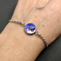 Armband mit Motiv Schmetterling blau, in EDELSTAHL Bild 3