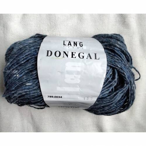 50g Lang Yarns Donegal, Fb. 34, mittelblau, Tweed