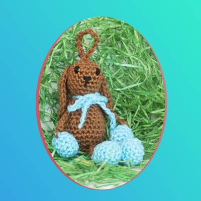 Häkelanleitung: Schlüsselanhänger Hase -Osterdeko