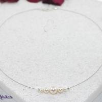 Ein Hauch von Nichts (P) , schlichte Kette für die Braut - minimalistische Brautkette 5+ Perlen * für Dich angefertigt Bild 2