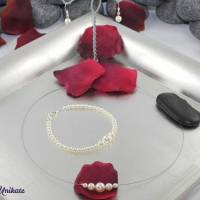 Ein Hauch von Nichts (P) , schlichte Kette für die Braut - minimalistische Brautkette 5+ Perlen * für Dich angefertigt Bild 3