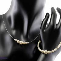 Ein Hauch von Nichts (P) , schlichte Kette für die Braut - minimalistische Brautkette 5+ Perlen * für Dich angefertigt Bild 5