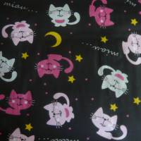 9,70 EUR/m Stoff Baumwolle süße Katzen auf schwarz Bild 3