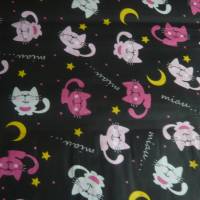 9,70 EUR/m Stoff Baumwolle süße Katzen auf schwarz Bild 4