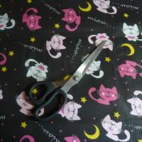 9,70 EUR/m Stoff Baumwolle süße Katzen auf schwarz Bild 5