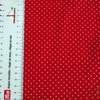 8,90 EUR/m Meterware Baumwolle Webware weiße Mini-Punkte auf rot für Kissen Decken Taschen Kleidung Bild 1
