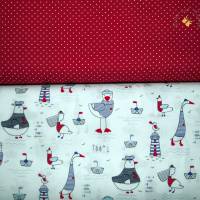 8,90 EUR/m Meterware Baumwolle Webware weiße Mini-Punkte auf rot für Kissen Decken Taschen Kleidung Bild 3