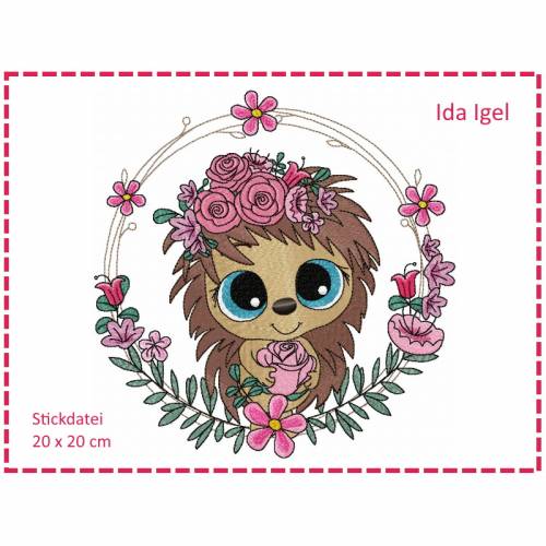 Stickdatei Ida Igel 20x20