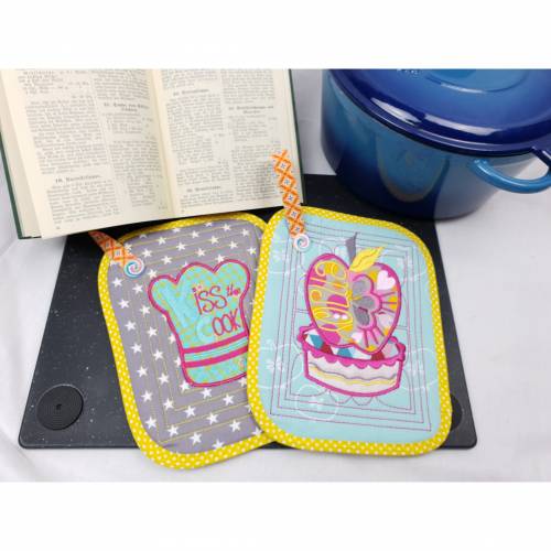 Topflappen Unikate mit Liebe zum Detail Kiss the cook