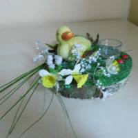 Ostern Geschenkdekoration - Küken im Garten - Geldgeschenk zu Ostern mit Teelicht- Ostereier Bild 1