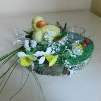 Ostern Geschenkdekoration - Küken im Garten - Geldgeschenk zu Ostern mit Teelicht- Ostereier