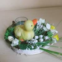 Ostern Geschenkdekoration - Küken im Garten - Geldgeschenk zu Ostern mit Teelicht- Ostereier Bild 2