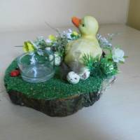 Ostern Geschenkdekoration - Küken im Garten - Geldgeschenk zu Ostern mit Teelicht- Ostereier Bild 3