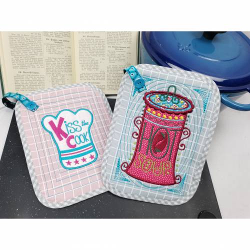 Topflappen Unikate mit Liebe zum Detail Kiss the cook