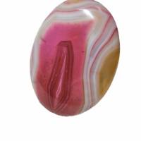 Ring mit großem pink rosa camel beige Achat Stein oval handmade Geschenk für sie Bild 2