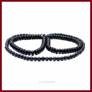 1 Strang Blaufluss-Rondelle Abakus 8x5mm oder Perlen 6mm, dunkelblau, Bild 1