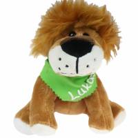 Kuscheltier Löwe braun 15,5cm mit Namen am Halstuch - Personalisierte Schmusetiere für Jungen und Mädchen Bild 2