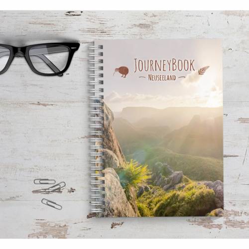 Neuseeland Reisetagebuch zum selberschreiben / als Abschiedsgeschenk - DIN A5 mit interaktiven Aufgaben & Reise-Zitaten