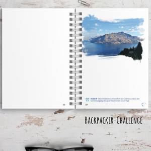 Neuseeland Reisetagebuch zum selberschreiben / als Abschiedsgeschenk - DIN A5 mit interaktiven Aufgaben & Reise-Zitaten Bild 2