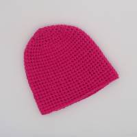 Schicke Mütze in pink, von Hand gehäkelt, Kopfbedeckung, Beanie hält die Ohren warm Bild 1
