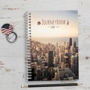 USA Reisetagebuch zum selberschreiben / als Abschiedsgeschenk - DIN A5 mit interaktiven Aufgaben & Reise-Zitaten Bild 1