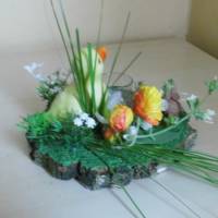Ostern Geschenkdekoration - Küken und Hase im Garten - Geldgeschenk zu Ostern mit Teelicht - Ostereier Bild 4