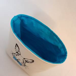 Kleines Osterkörbchen Hase mit blauer Schleife Ostern Geschenk Bild 3