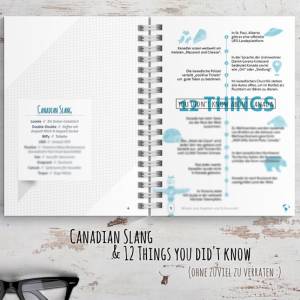 Kanada Reisetagebuch zum selberschreiben / als Abschiedsgeschenk - DIN A5 mit interaktiven Aufgaben & Reise-Zitaten Bild 2