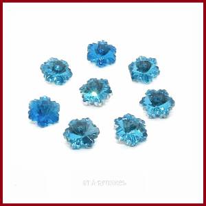 8 Kristall-Anhänger "Snowflake" 14mm Schneeflocke Eisstern Schneestern clear AB oder blau