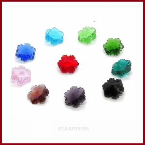 10 Kristall-Anhänger Schneeflocke Eisstern Schneestern bunt Farbmix Bild 1