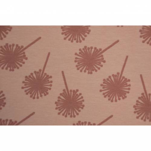 Jersey altrosa mit Pusteblumen Löwenzahn Stenzo 50 x 150 cm Nähen Stoff