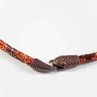 Häkelkette mit Schlangenkopf Verschluss Halsschmuck Geschenk Bild 2