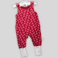 Baby Strampler Anker Rot mit Druckknöpfen Bild 1
