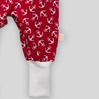 Baby Strampler Anker Rot mit Druckknöpfen Bild 4
