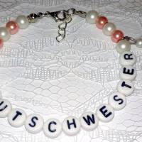 Perlenarmband mit Wunschtext + Schutzengel *Trauzeugin, Braut, Brautjungfer... Bild 5