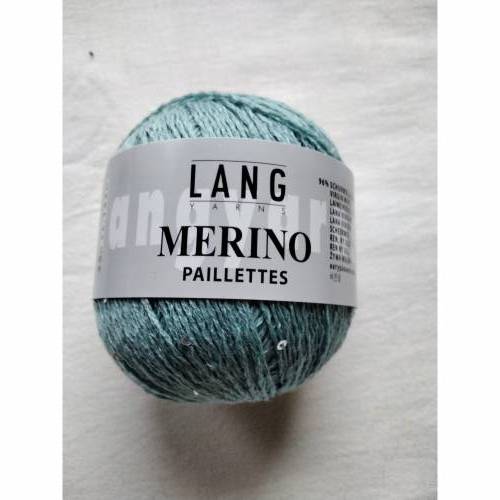 25g Lang Yarns Merino Paillettes, Fb. 72, mint, Lacegarn