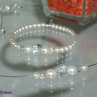 schlichte Brautkette - Ich trage sonst keinen Schmuck, frei bewegliche Perlen - Auf Deine Wünsche angefertigt Bild 2