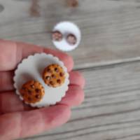 Cookies  Ohrstecker Ohrringe handmodelliert aus Fimo Keks witziger Ohrschmuck Bild 4