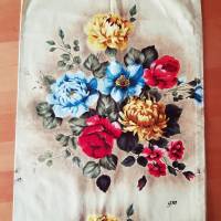 Vintage, Vorhang 2 Schals Gardine aus den 50/60er Jahren mit Blumenmuster, b 107 cm x l 214 cm, Unikat, Handarbeit Bild 1
