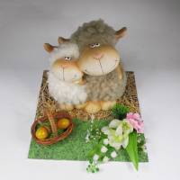 Fröhliche Ostergrüße - Tischdeko oder Geldgeschenk zu Ostern Schafe , Schäfer - Ostereier Bild 1
