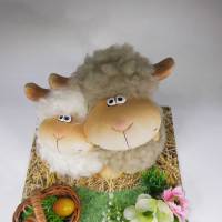 Fröhliche Ostergrüße - Tischdeko oder Geldgeschenk zu Ostern Schafe , Schäfer - Ostereier Bild 2
